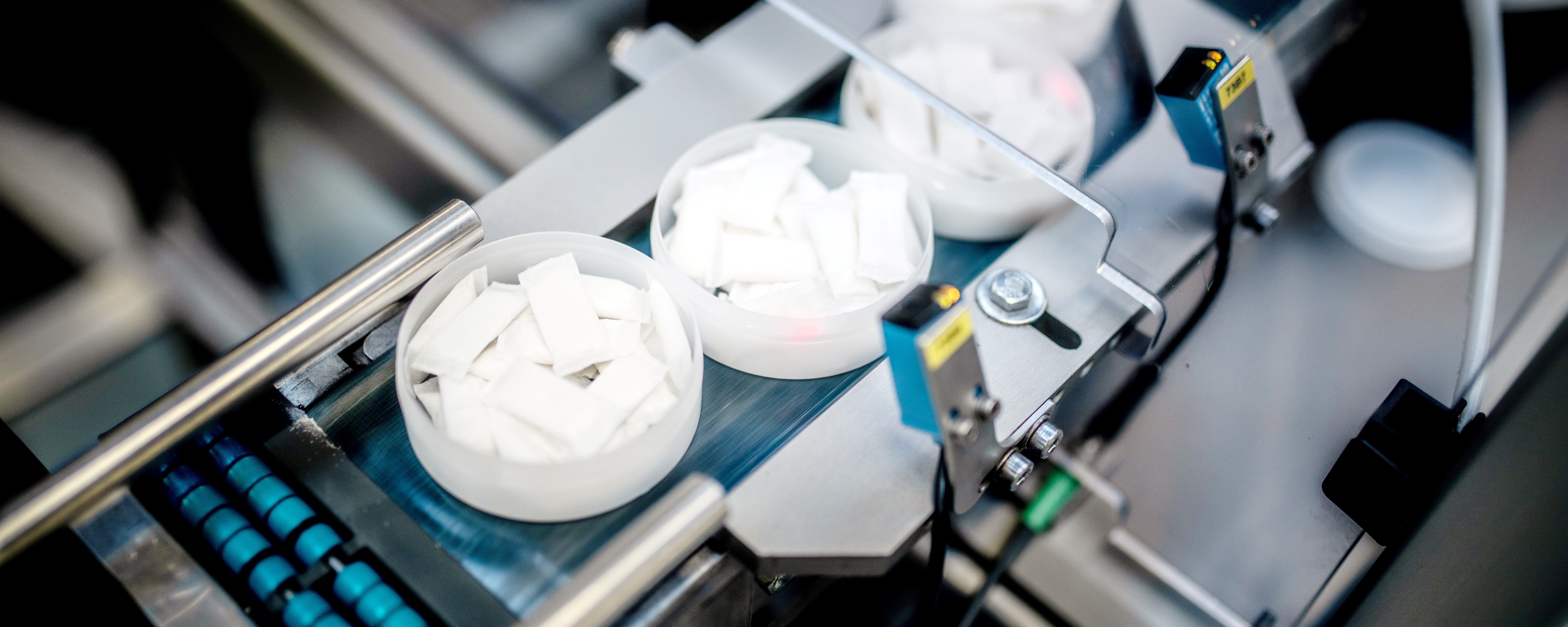 Production of nicotine pouches